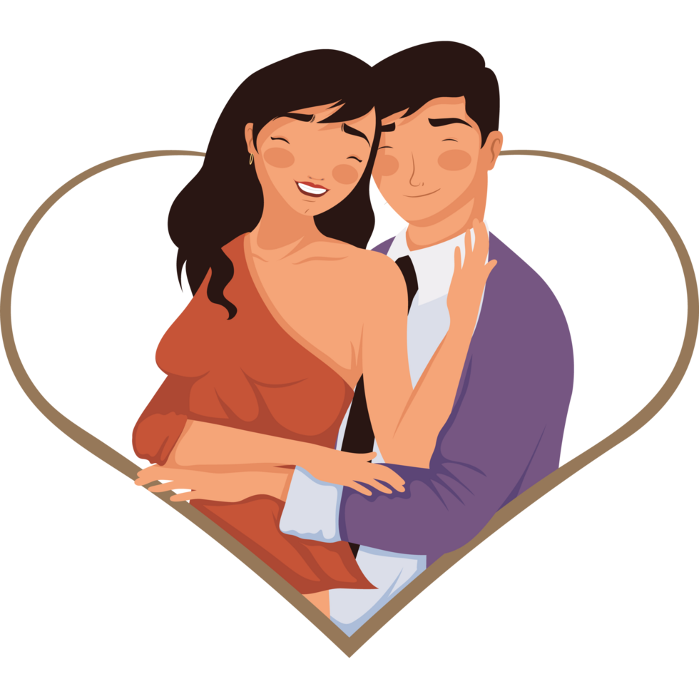 lovers couple in heart